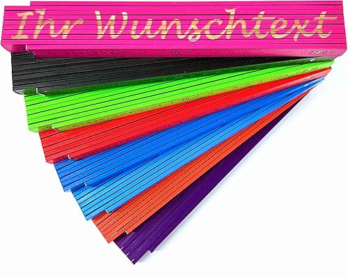 Zollstock personalisiert mit Namen Meterstab *beidseitige Gravur* Geschenk Weihnachten Vatertag Muttertag verschiedene Farben (pink) - Cheap-Us