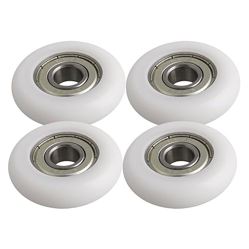 BQLZR 10x40x10mm Weiß Engineering Kunststoff Lager Stahl Kugellager Führungsrolle Roller Runde Radlast 83 KG für Tür Fenster Pack von 4 - Cheap-Us