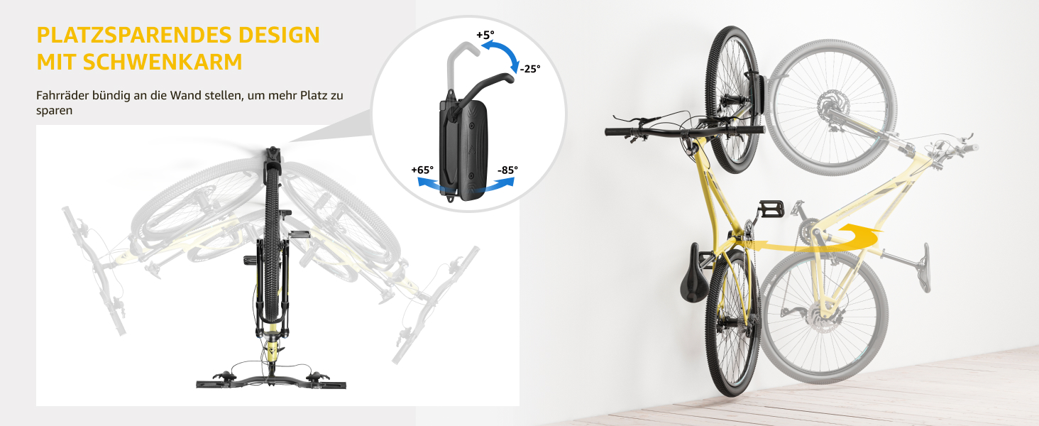 Schwenkbare Fahrrad-Wandhalterung