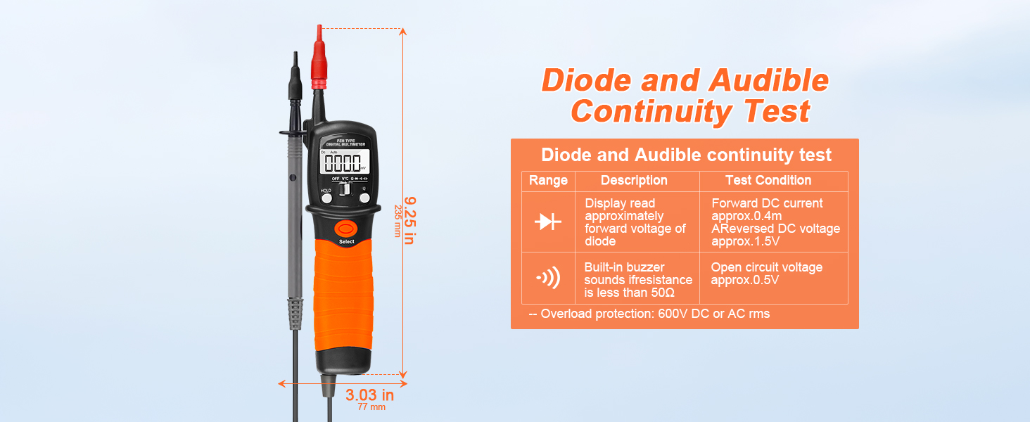 Spannungsprüfer Voltmeter Pen Multimeter Durchgangsprüfer Multimeter