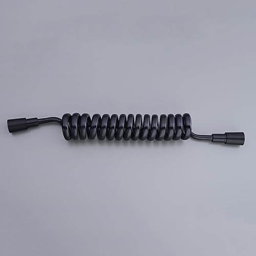 TYMYW Bidet Schlauch für Toilette,Einziehbarer Brauseschlauch,Messing-Anschluss Spiralschlauch,Flexibler Feder-Brauseschlauch,Schwarz,1,5M - Cheap-Us