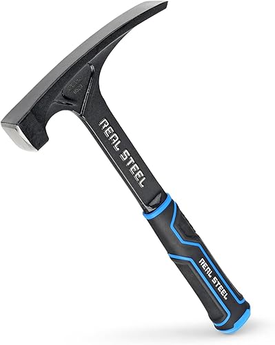 REAL STEEL Ultra Rock Pick-Hammer, 595 g, Stahl-Meißel, Mauerwerk-Hammer, mit Gummigriff für geologische Studien und Felsjagden 0623 - Cheap-Us
