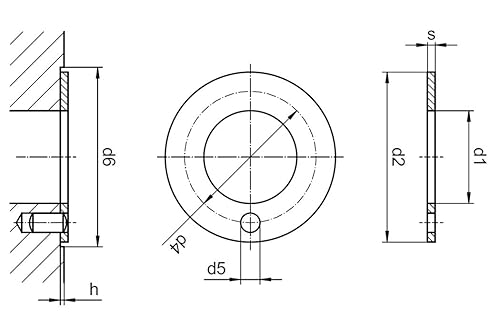 Anlaufscheiben (Form T) GTM-2230-015 / Ø d1= 22mm / d2= 30mm / Dicke s= 1,5mm - Cheap-Us