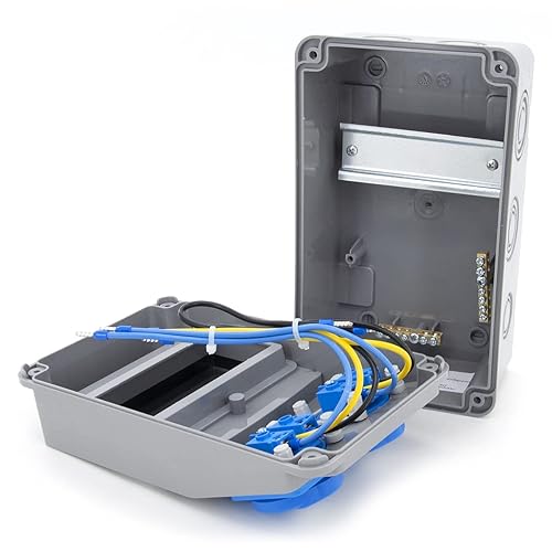 ELS Elektrotechnika Steckdosenverteiler Baustromverteiler Wandverteiler Schuko 2x230V + Sicherungen Leitungsschutzschalter 2x LS C16 +FI40 Verdrahtet und Anschlußfertig für Innen- und Außenräume, IP54 - Cheap-Us