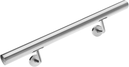 MONZANA® Edelstahl Handlauf V2A Geländer Treppengeländer 100 cm Wandhandlauf Wandhalterung Innen & Außen - Cheap-Us