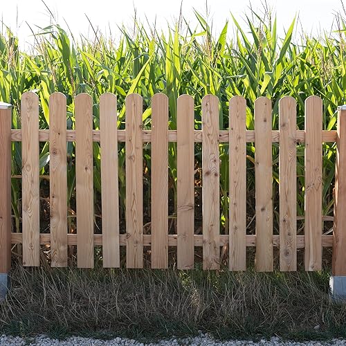 Gartenwelt Riegelsberger 5 Stück Premium Zaunlatte Typ A aus Lärchenholz 20x95 mm Höhe 150 cm Lärche Oben abgerundet - Cheap-Us