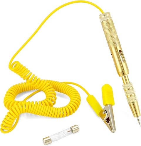 QWORK® 6V12V 24V Auto Spannungsprüfer mit Prüflampe, Stromprüfer KFZ Spannungstester mit Krokodilklemme für Autos und Motorrädern - Cheap-Us