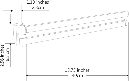 BGL Verchromter Handtuchhalter, Edelstahl, Wandmontage, Handtuchhalter mit 2 Schwenkstangen - Cheap-Us