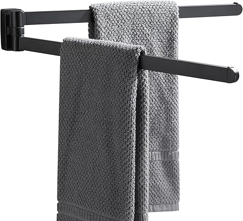 BGL Verchromter Handtuchhalter, Edelstahl, Wandmontage, Handtuchhalter mit 2 Schwenkstangen - Cheap-Us