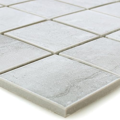 Keramik Mosaik Fliesen Matte Beton Optik Shepherd Grau Wand Boden Dusche Bad - Cheap-Us