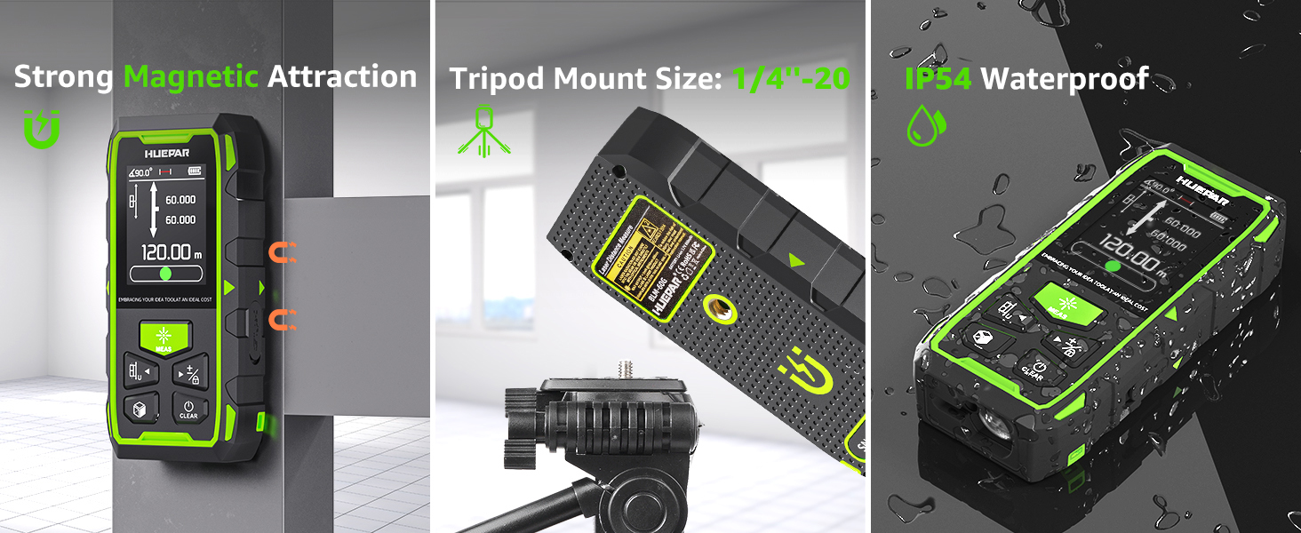 Daul Laser Entfernungsmesser, Huepar 120M Grün Laser Messgerät