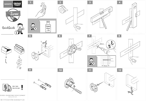 GROHE Start Cube - Handtuchhalter (2-armig schwenkbar, verdeckte Befestigung, verschraubbar), supersteel, 40976DC0 - Cheap-Us