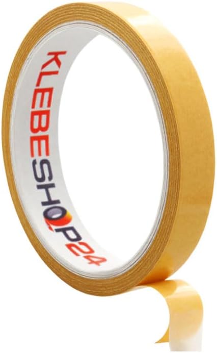 KLEBESHOP24 KLEBEBAND DOPPELSEITIG | Handreißbar | Breite wählbar | 10/50 m | Stark klebend | Universalklebeband | Doppelklebeband für Papier, Metall, Kunststoff, Pappe, Holz etc. / 6 mm x 10 m - Cheap-Us