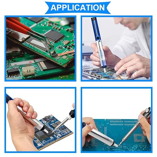 Youmile Lötsauger Entlötpumpe Vakuumpumpe Lötentferner Lötzubehör mit Entlötdocht, 2 Stück Ersatzdüse, 2 Stück hitzebeständiger Schlauch - Cheap-Us