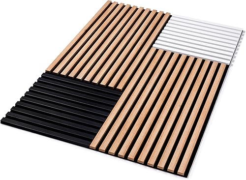 Wohnartig | Wandverkleidung | Lamellenverkleidung | Akustikpaneel | Wandpaneele auf filz | Akustikfilz | Lamellenwand | Lamellen dekor | Schwarz | 270cm Hoch | 45cm Breit | - Cheap-Us