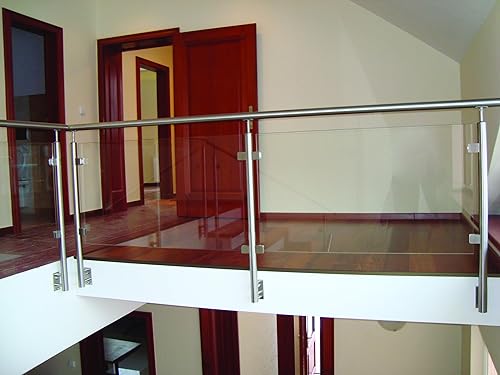 Sellon24® Glasklemme MOD26 52x52 mm Glashalter Glass Clamp Edelstahl flach Gummi 8,00-12,76mm (MOD 26 flach Gummi 12,76 mm) - Cheap-Us