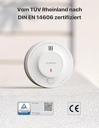 X-Sense Verbesserter Rauchmelder 10 Jahre Batterie, Feuermelder mit fotoelektrischem Sensor, EN14604 geprüfte Brandmelder, SD2J0AX, 5er Set - Cheap-Us