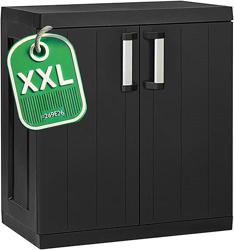 Ondis24 Kunststoffschrank Hero Haushaltschrank Mehrzweckschrank XXL, 88 x 54 x 190 (H) cm, schnell aufgebaut, robuster Kunststoff (Hochschrank) - Cheap-Us