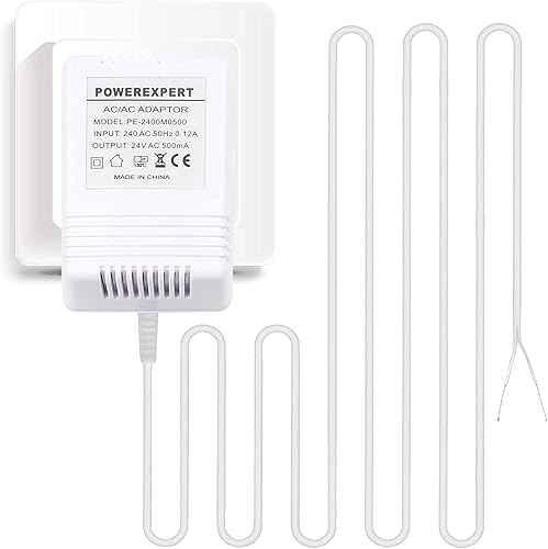 ConBlom Türklingel Transformator, 24V/500mA Türklingel Netzteil Transformator Kabel mit 8M (317.4') Kabel - Cheap-Us