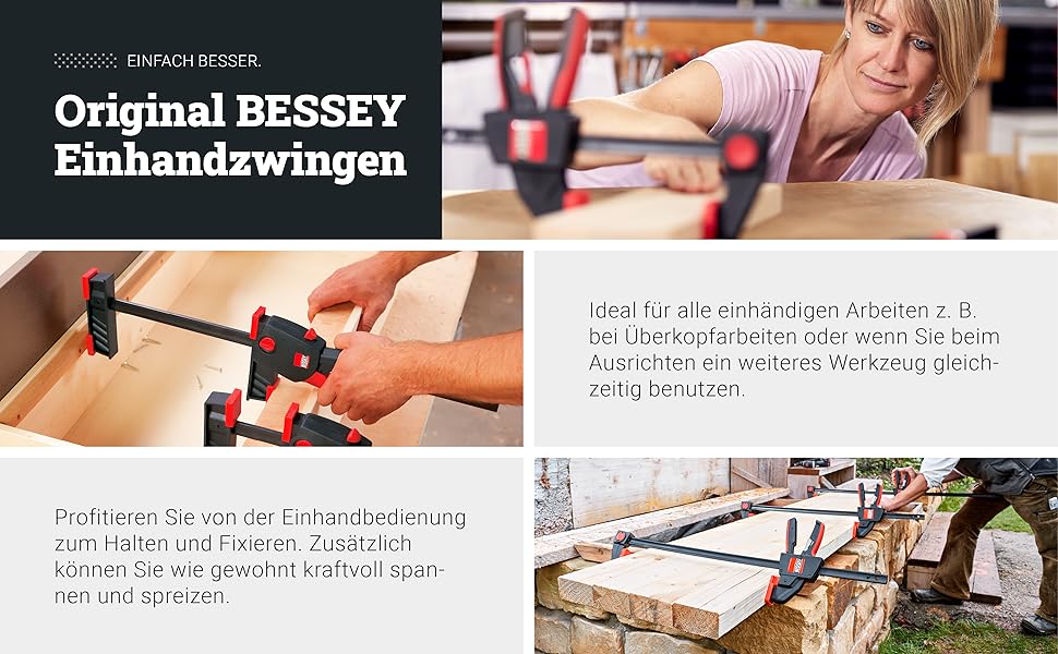 Bessey Deutschland Handwerkzeuge Spanntechnologie Klemmwerkzeuge Zwingen Schraubzwingen Hebelzwingen