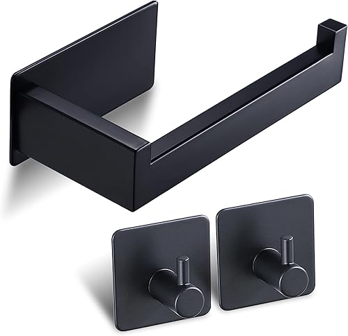 YIGII Toilettenpapierhalter Ohne Bohren Klopapierhalter Edelstahl Gebürstet Wc Rollenhalter Selbstklebend Klorollenhalter und 2 Stück Klebehaken für Bad und Küche - Cheap-Us