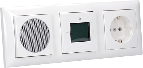Busch Jäger Unterputz UP WLAN iNet Internetradio 8216 U (8216U) alpinweiß Komplett-Set Balance SI Lautsprecher + 20EUC-914 Steckdose + Radioeinheit + 3 fach Rahmen - Cheap-Us