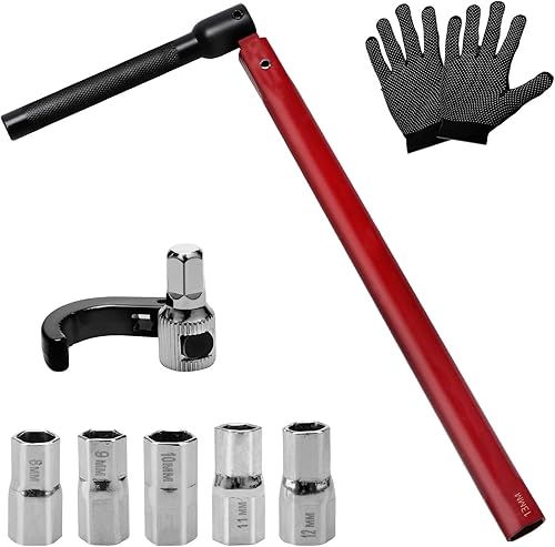 Nakutita Standhahnmutterschlüssel Set, 13 mm Standhahnschlüssel, Stahlqualität Armaturenzange Wasserhahn Montagewerkzeug 8-12mm, Waschbeckenarmatur-Werkzeug Spezialwerkzeug mit Handschuhen - Cheap-Us