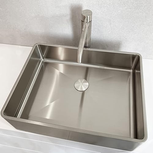 Essebagno Luisa Aufsatzwaschbecken 48x37 aus Edelstahl - Cheap-Us