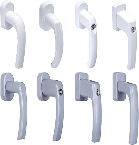 STAHLIA® Fenstergriffe Aluminium | 10er SET Griffe | ohne Schloss |Fenster Balkontür Terrasse| weiss | V1 PREMIUM - Cheap-Us