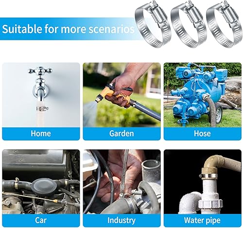 20 Stk Schlauchschellen Set, Einstellbare 6–51 mm Rohrschellen Edelstahl 304, Schlauchklemme für Kraftstoffpumpe, Haus Gas Rohr, Waschmaschine - 6–12/13–19/16–25/21–38/27–51 mm - Cheap-Us