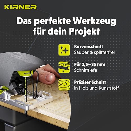 KIRNER Stichsägeblätter Holz 10 Stk. [ bis zu 5x mehr Schnitte ] extrem schneller & gerader Schnitt (5-50mm) in Holz & Kunststoff - für alle T-Schaft-Stichsägen - Sägeblätter Stichsäge - Cheap-Us