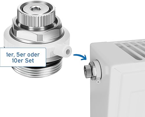 5x kör4u Vollautomatischer Heizkörper-Entlüfter 1/2 Zoll (12,7 mm) Messing vernickelt, Entlüftungsstopfen mit Rückschlagventil, selbstdichtend, für Heizungsanlagen - Cheap-Us