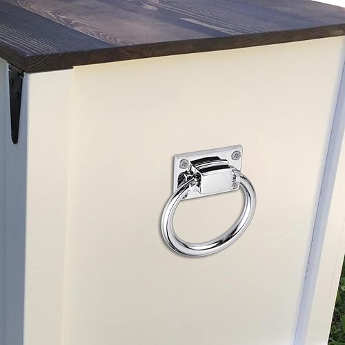 JuxYes 4 Stück 80 mm Stuhllehner Schrankgriff Ringe Modern Holz-Türklopfer Runde Stuhl Rückenlehne Griff für Stühle Ottomane Schranktür (Silber) - Cheap-Us