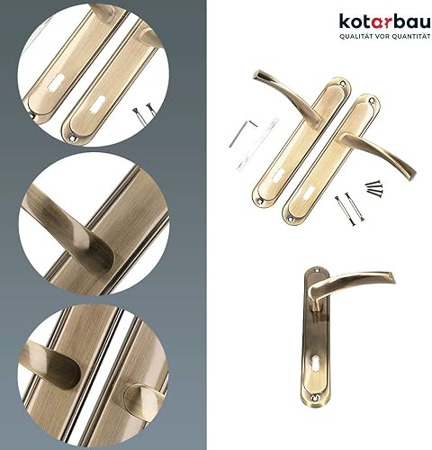 KOTARBAU Türdrücker 72 mm BB Türgriff Patin Türbeschlag Türklinke Drückergarnitur Langschild Türdrückergarnitur Innentür Außentür Handgriff Torbeschlag - Cheap-Us
