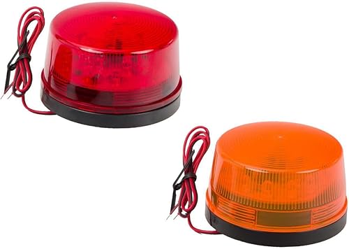Universal LED Blitzlicht 12V in 2 Farben Rot oder Orange für Innen und Außenbereich geeignet (Rot) - Cheap-Us