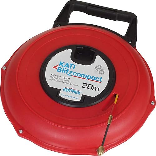 Katimex® Kati Blitz compact | 20 m | für den Kabeleizug in Leerrohre | Kabeleinziehhilfe inkl. Zubehör | Kabeleinzugsgerät für z.B. Energie-/ Antennen-/ Telefonkabel - Cheap-Us
