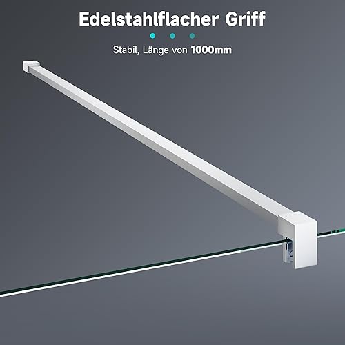 1200x2000mm Walk in Duschwand teilsatiniert Duschabtrennung 8mm ESG Nano Glas - Cheap-Us