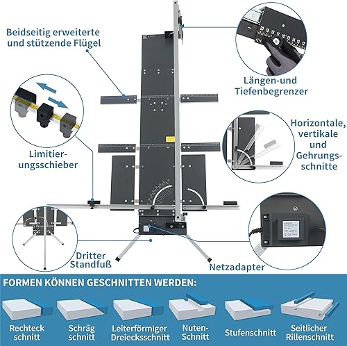 MINOVA MODELL3-7 Styroporschneider 200 Watt, 1.300mm freistehend Komplettes Set inklusive 10 Schneidedrähten, 1 Gerüsthalteblech und 2 Federgriff Heißdrahtschneider (modell7) - Cheap-Us