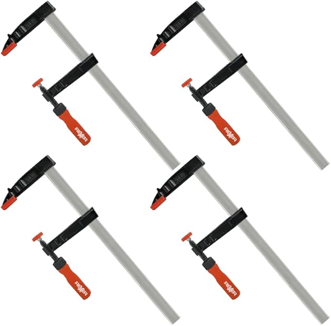 Rexxer Schraubzwingen 50x250 mm (4er Set) - Tischlerklemmen für Holzarbeiten, manuelle Druckregelung für präzises Klemmen, robust & langlebig - Cheap-Us