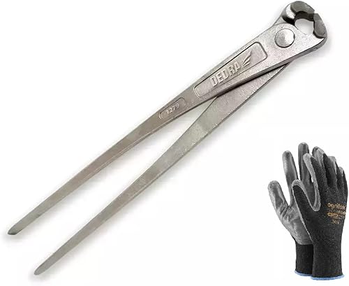 Kraftzange Monierzange 300 mm Kraft Zange Flechtzange Drahtzange, verchromt inkl. Arbeitshandschuhe - Cheap-Us