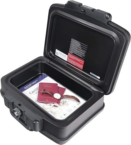 HMF 250452 Feuerfeste Wasserdichte Dokumentenbox | DIN A4 | 44,5 x 16,5 x 33 cm | schwarz - Cheap-Us