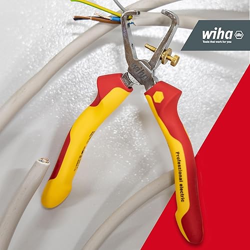 Wiha Abisolierzange Professional electric 160 mm I Zange für Elektriker I Litzen bis ø 5 mm/ 10 mm² I mit Öffnungsfeder I Mehrkomponentengriff (27437) - Cheap-Us