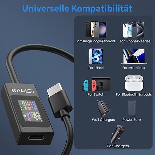 YEREADW USB C Tester Messgerät Strommessgerät USB Multimeter Typ-C PD Strommesser Spannung und Strom Tester Voltmeter 4-30V 0-6.5A QC USB Power Meter Kapazität Spannungsprüfer - Cheap-Us