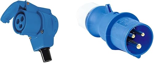 as - Schwabe Camping CEE-Winkelkupplung Caravan – 230 V / 16 A Outdoor-Kupplung mit Schutzkontaktsteckdose – IP44 - Blau I 60474 & CEE-Stecker Caravan – 230 V / 16 A – IP44 - Blau I 60470 - Cheap-Us