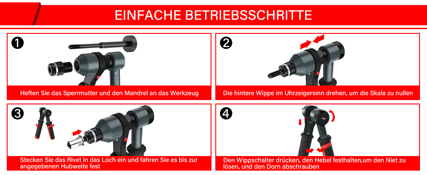 Nietmutternzange Set, Beaspire Nietmutter Kit, 