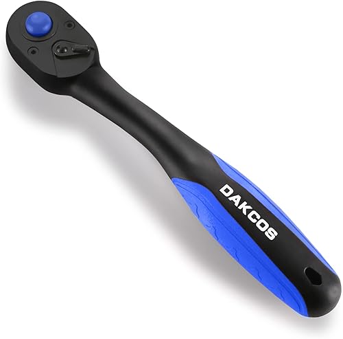 DAKCOS Umschaltknarre 1/4 Zoll mit 72 Zähnen feinverzahnte Ratsche aus CV-Stahl mit Zwei-Komponenten Griff - Cheap-Us