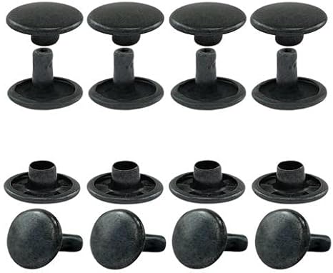 GETMORE Parts Hohlnieten Doppelkopf, Doppel-Niete, Doppelhohlniete, zweiteilig, Messing, rostfrei - ab 100 Stück, Silber vernickelt, 9 mm - Cheap-Us