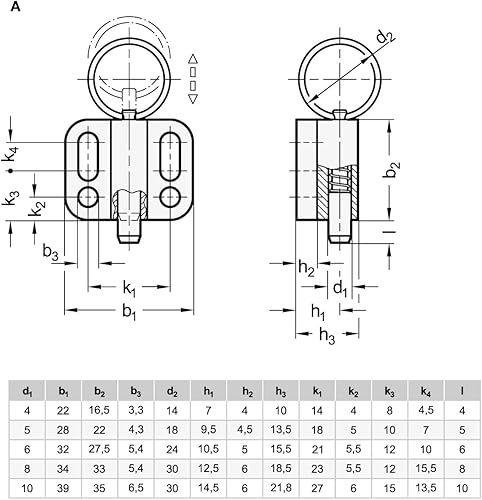 Ganter Normelemente | Rastbolzen mit Zugring | 2 Stück | GN 417-8-A - Cheap-Us
