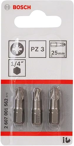 Bosch Accessories Bosch Professional Bit Extra-Hart für Pozidriv-Kreuzschlitzschrauben (PZ2, Länge: 25 mm, 3 Stück) - Cheap-Us