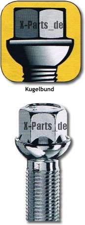 20 Bolzen Radschraube Schraube Kugelbund Kugelkopf M12x1,5-40mm Gewindelänge - Cheap-Us